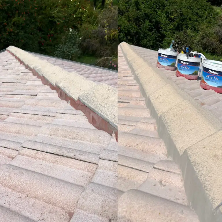 left: after soft washing and old pointing has been cut out. right: after re pointing